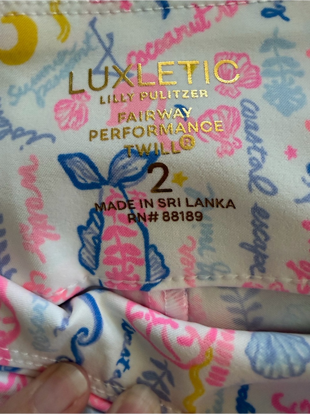 LILLY PULITZER Luxletic Fairway
Corso Pants Size 2 Florida Summer Serenade Golf - Picture 7 of 8